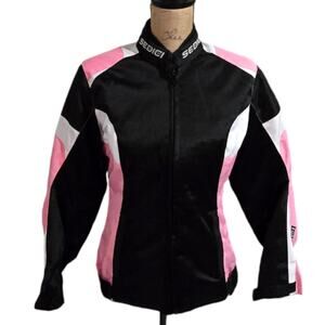 Sedici Women's Pink and Black Motorcycle Jacket Size XS